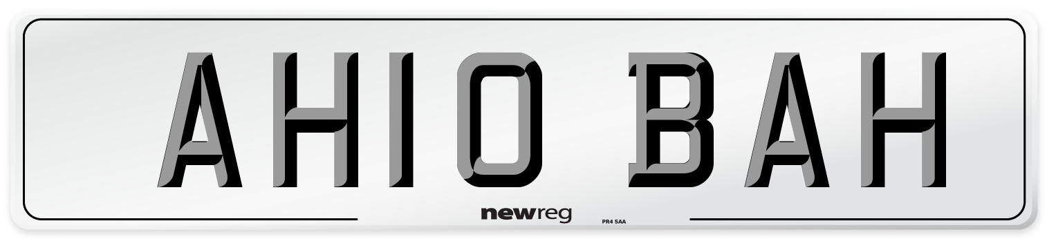 AH10 BAH Number Plate from New Reg